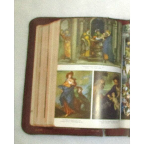 Vintage Holy Bible King James Version Leather Cover 12X8" Illustrated By Old Mas - Picture 9 of 12